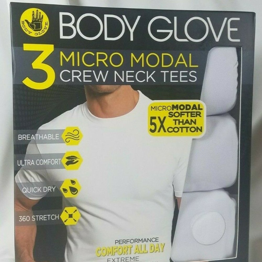 Body Glove 3 Pk Micro Modal Crew Neck Tees